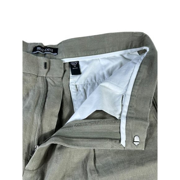 NEW Brandini Men’s Linen Shorts Size 33 Dark Beige Tan Casual Summer Lightweight - Picture 3 of 11